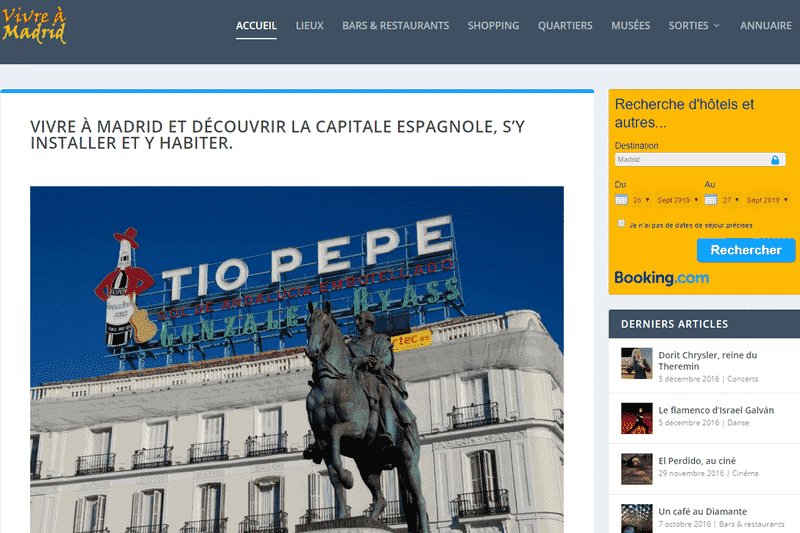 Création d'un site de blogueur à Madrid