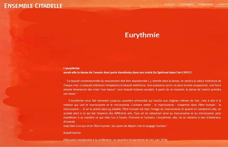 Refonte du site Ensemble citadelle Eurythmie